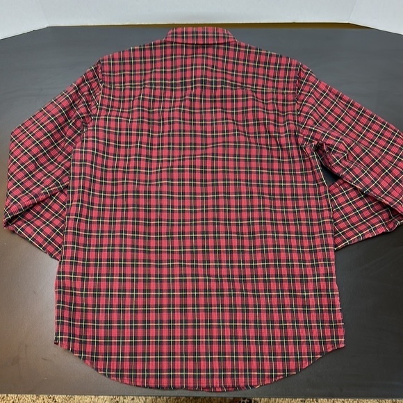 Lauren Ralph Lauren Red Black Plaid Button Front Ruffle Shirt Sz PS 90’s Vtg - Picture 4 of 12